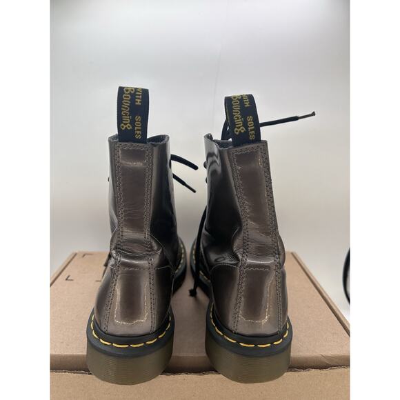Dr Doc Martens Womens Pascal Bronze Metallic Leather Combat Boots Size 6 - Picture 4 of 5